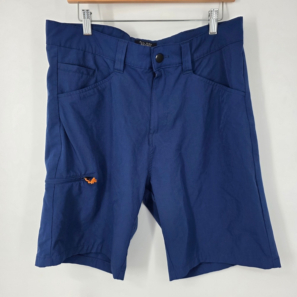 Faherty All Day Short Mens 34 Navy Blue 4-Way Stretch Hybrid 9" Inseam